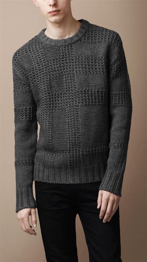 burberry merino wool sweater mens|Men’s Luxury Knitwear .